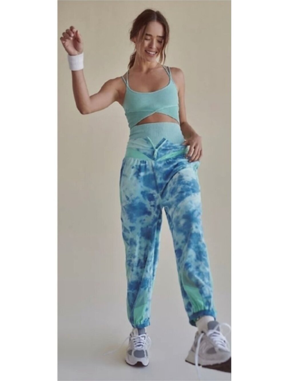 Free People Movement Endless Sunshine Pants Womens S Blue Green Joggers